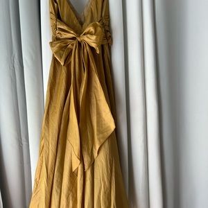 Betsy and Adam Metallic Gold Bow Tie back